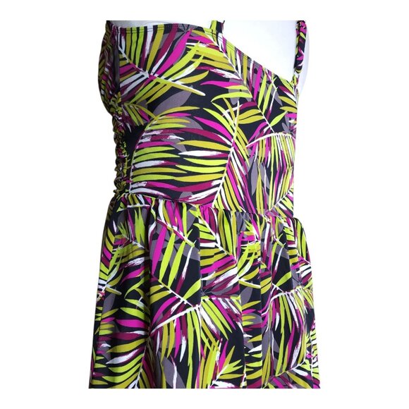 D&Co Beach Tropical Print Swim Dress Slimming With Built-In Bra Size 14 - Picture 2 of 16